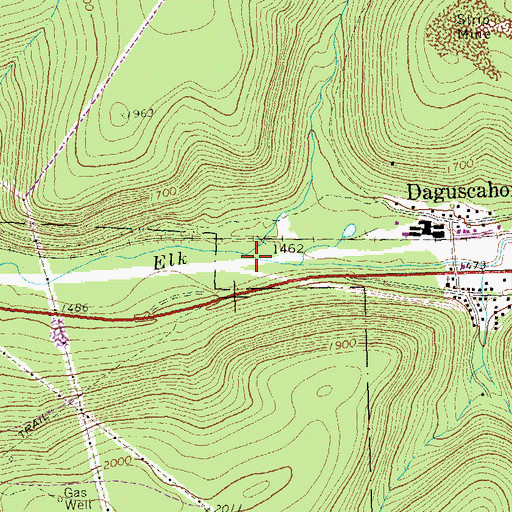 Topographic Map of Rocky Run, PA