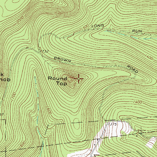Topographic Map of Round Top, PA