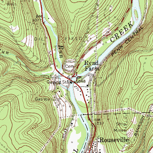 Topographic Map of Rynd Farm, PA