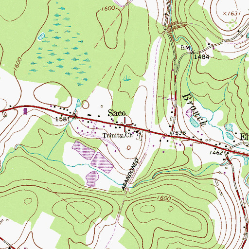 Topographic Map of Saco, PA