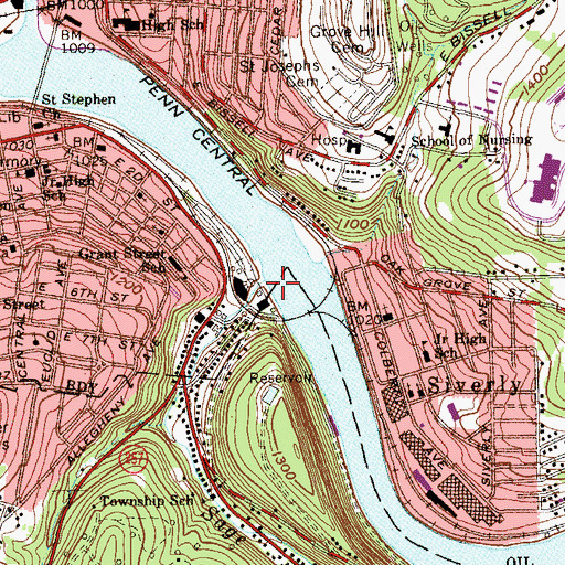 Topographic Map of Sage Run, PA