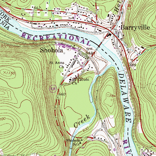 Topographic Map of Saint Jacobi Church, PA