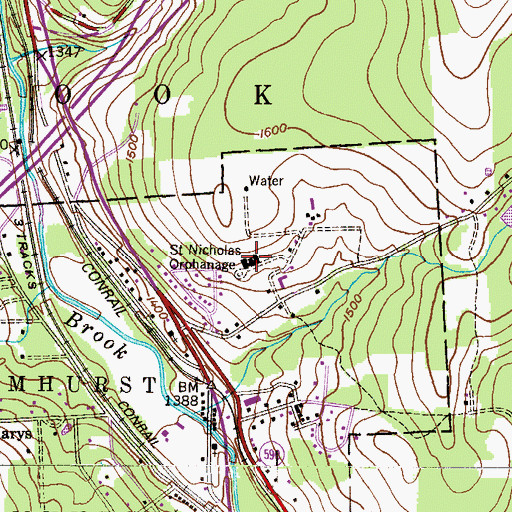 Topographic Map of Saint Gregorys Academy, PA