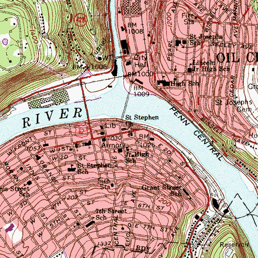 Topographic Map of Saint Stephen Church, PA