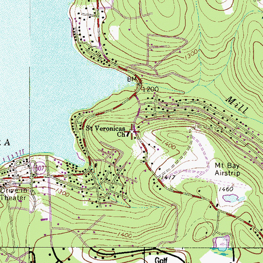 Topographic Map of Saint Veronicas Church, PA
