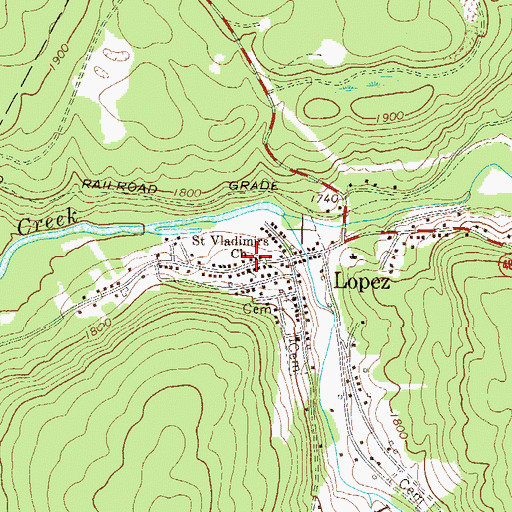 Topographic Map of Saint Vladimirs Church, PA