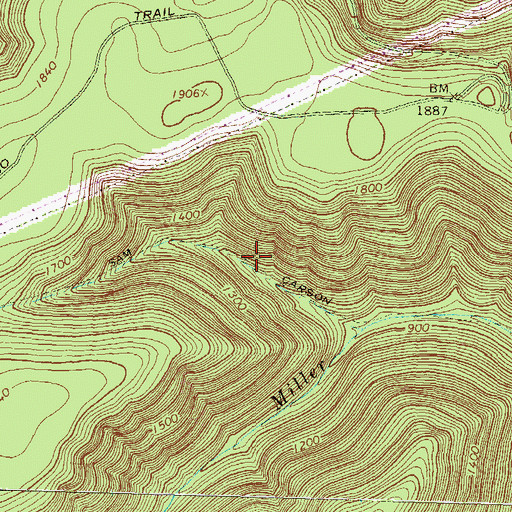Topographic Map of Sam Carson Trail, PA