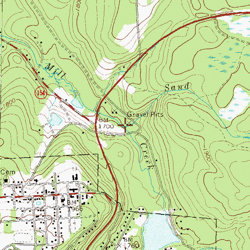 Topographic Map of Sand Run, PA