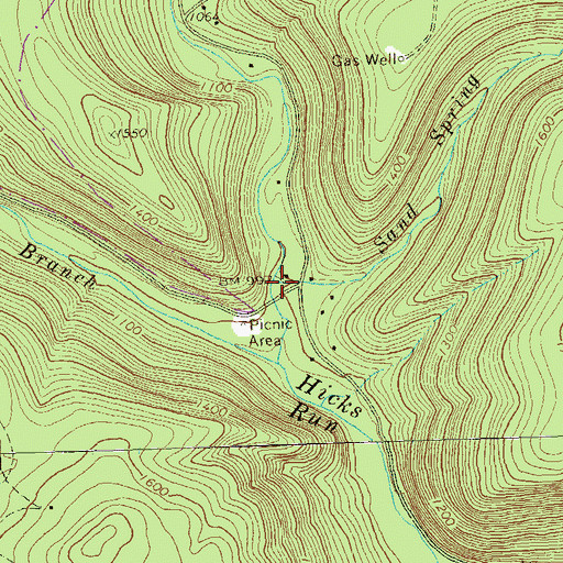 Topographic Map of Sand Spring Run, PA