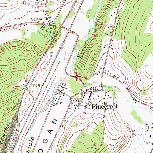 Topographic Map of Sandy Run, PA