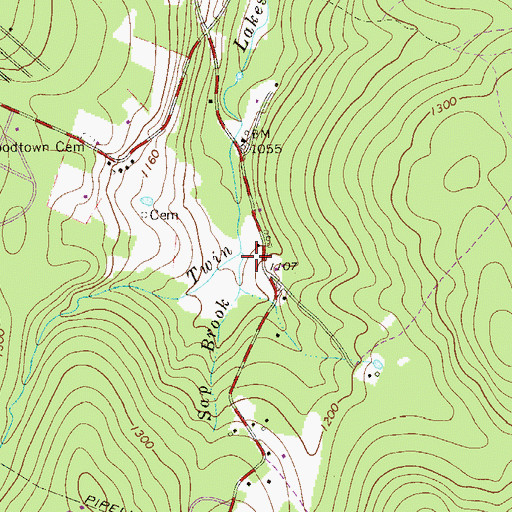 Topographic Map of Sap Brook, PA