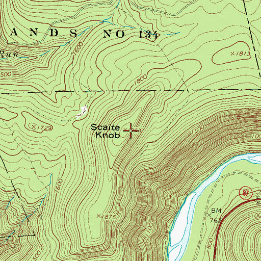 Topographic Map of Scalte Knob, PA
