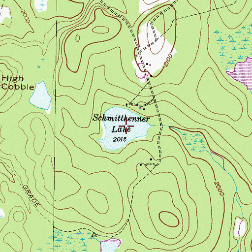 Topographic Map of Schmitthenner Lake, PA