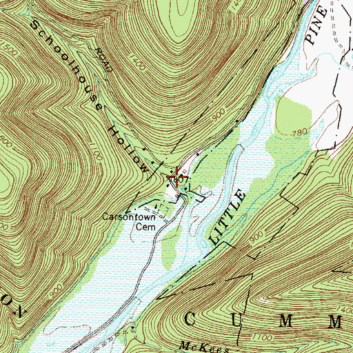 Topographic Map of Schoolhouse Hollow, PA