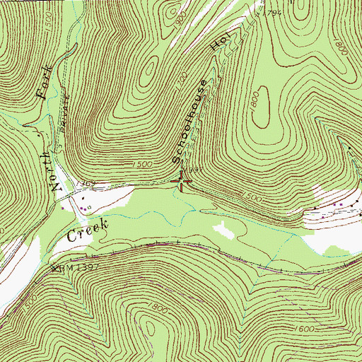 Topographic Map of Schoolhouse Hollow, PA
