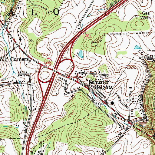 Topographic Map of Schuster Heights, PA
