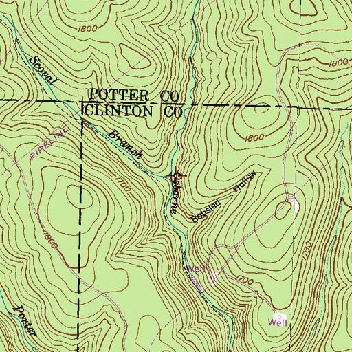 Topographic Map of Scoval Branch, PA