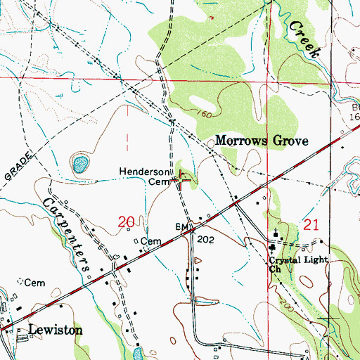 Topographic Map of Henderson Cemetery, AL