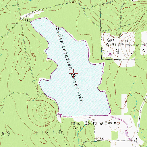 Topographic Map of Sedimentation Reservoir, PA
