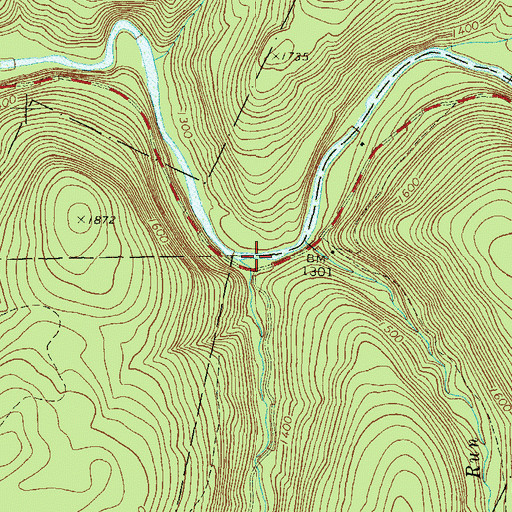 Topographic Map of Shanerburg Run, PA