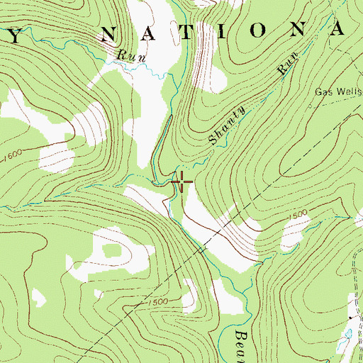 Topographic Map of Shanty Run, PA
