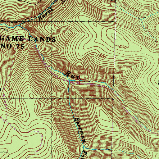Topographic Map of Sherman Fork, PA