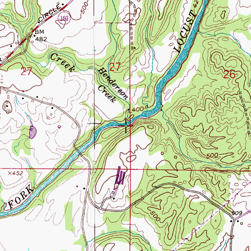 Topographic Map of Henderson Creek, AL