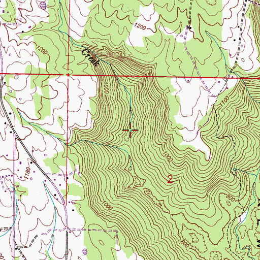 Topographic Map of Henderson Creek, AL