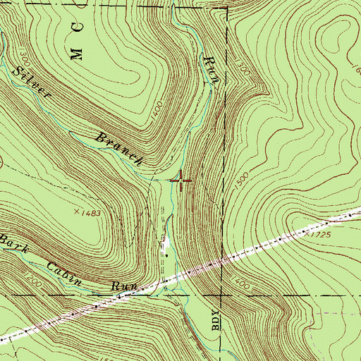 Topographic Map of Silver Branch, PA
