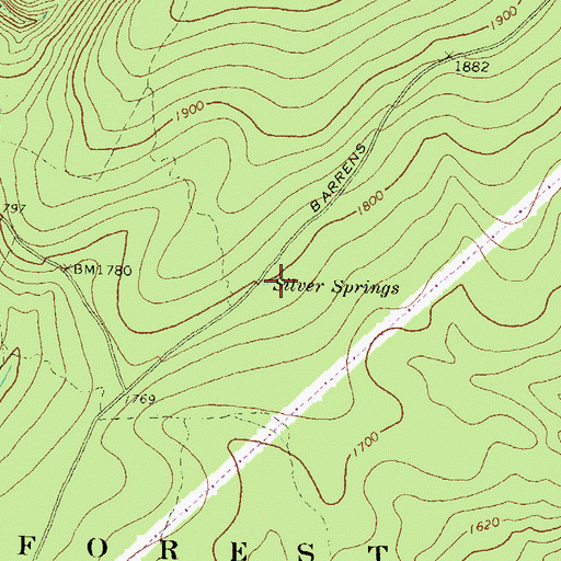 Topographic Map of Silver Springs, PA