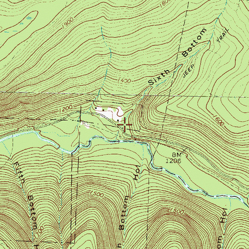 Topographic Map of Sixth Bottom Hollow, PA