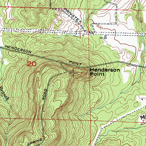 Topographic Map of Henderson Point, AL