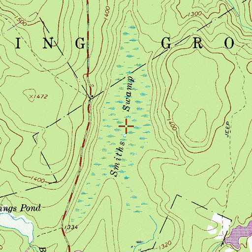 Topographic Map of Smiths Swamp, PA