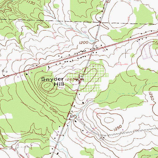 Topographic Map of Snyder Hill, PA
