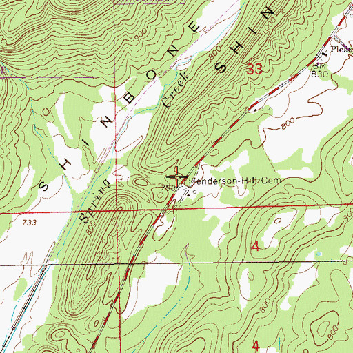 Topographic Map of Henderson-Hill Cemetery, AL