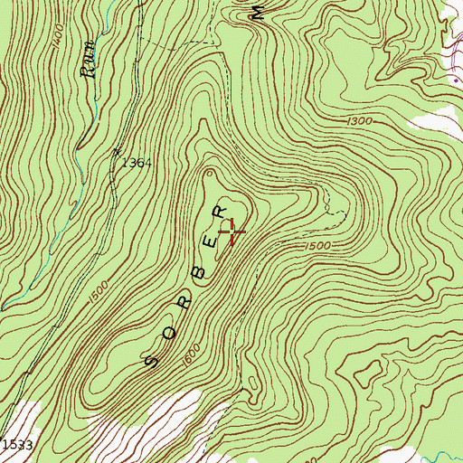 Topographic Map of Sorber Mountain, PA