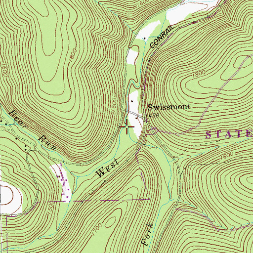Topographic Map of South Fork West Creek, PA