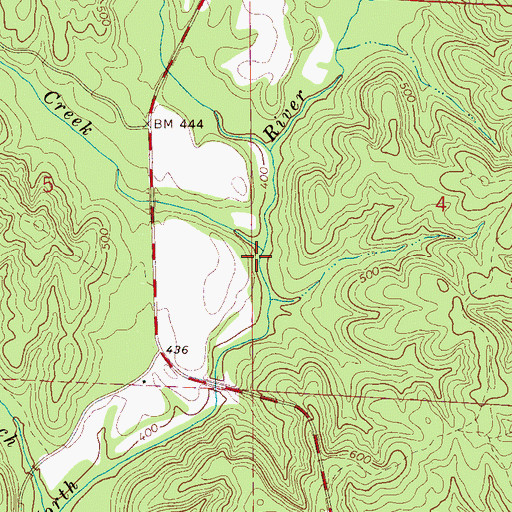 Topographic Map of Hendon Creek, AL