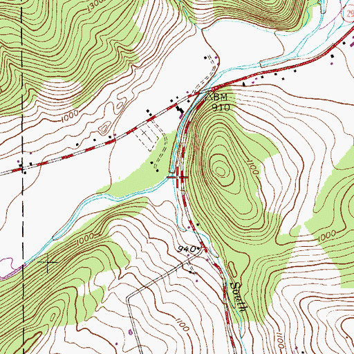 Topographic Map of South Run, PA