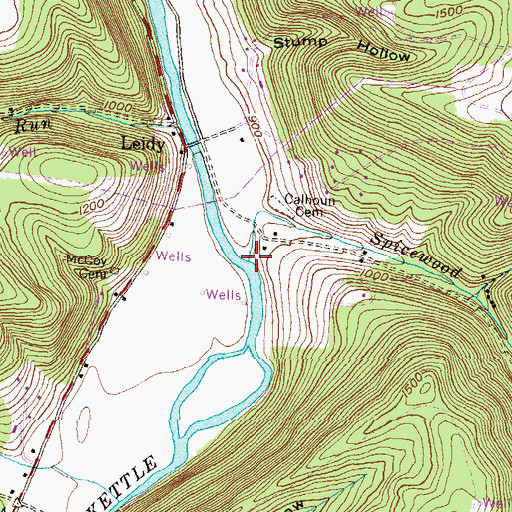 Topographic Map of Spicewood Run, PA