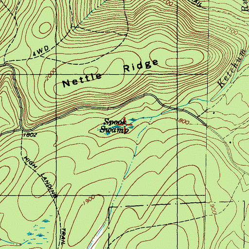 Topographic Map of Spook Swamp, PA