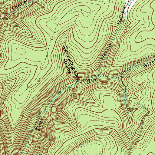 Topographic Map of Sprinkling Canal Hollow, PA