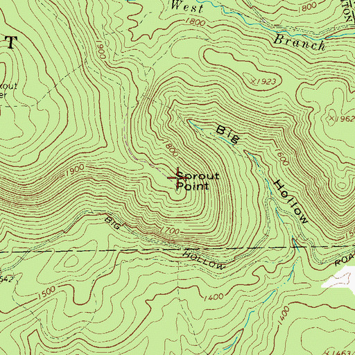 Topographic Map of Sprout Point, PA