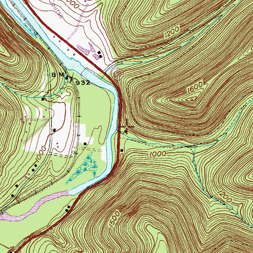 Topographic Map of Square Timber Run, PA