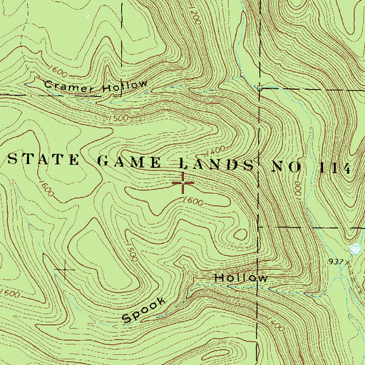 Topographic Map of State Game Lands Number 114, PA