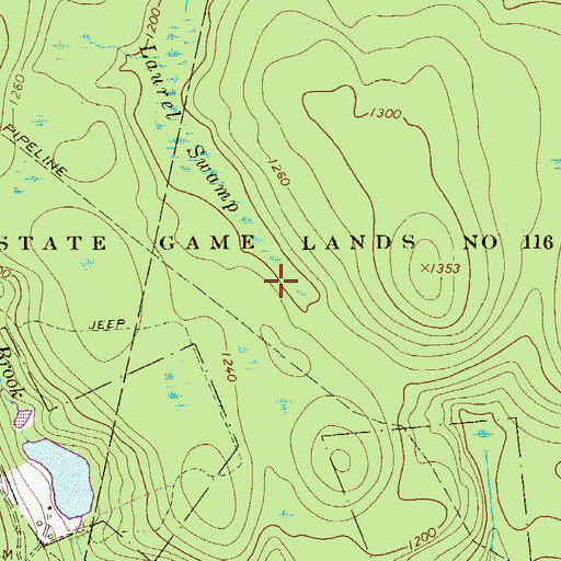 Topographic Map of State Game Lands Number 116, PA