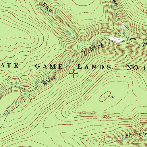 Topographic Map of State Game Lands Number 13, PA