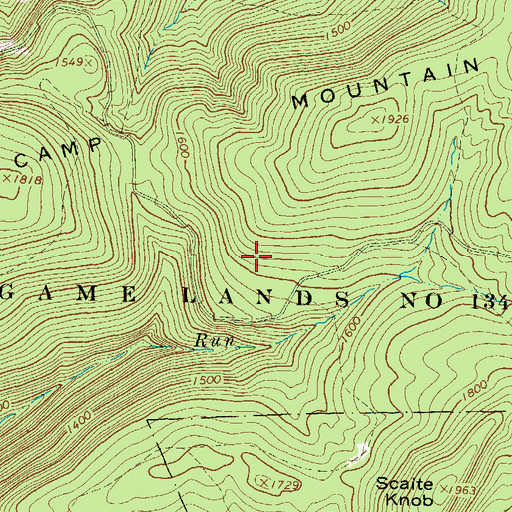 Topographic Map of State Game Lands Number 134, PA
