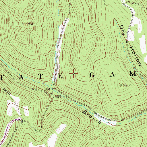 Topographic Map of State Game Lands Number 14, PA
