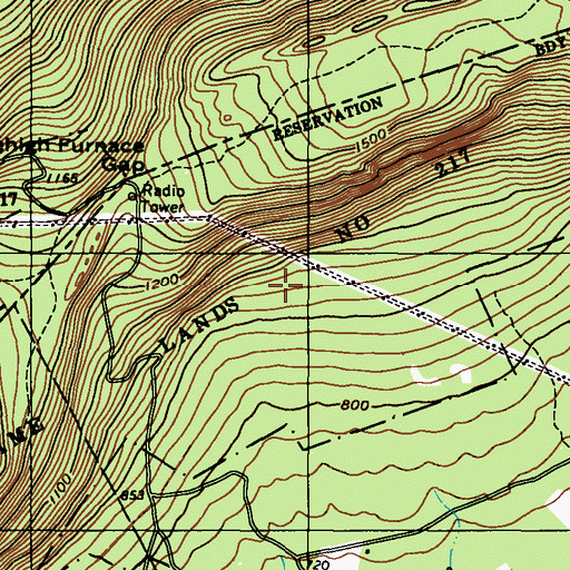 Topographic Map of State Game Lands Number 217, PA